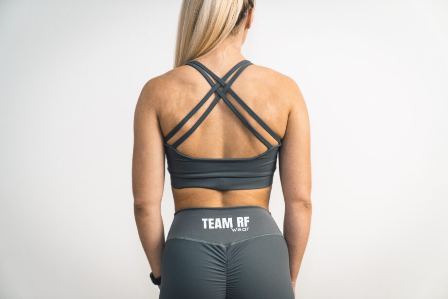 Cross String Sports Bra Grey